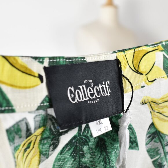 Collectif London Retro Pinup Banana Print Novelty Swing Skirt NEW - 18 - Picture 7 of 8
